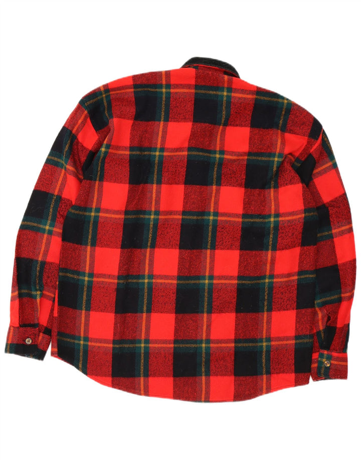 Camisa de franela vintage para hombre XL cuadros rojos