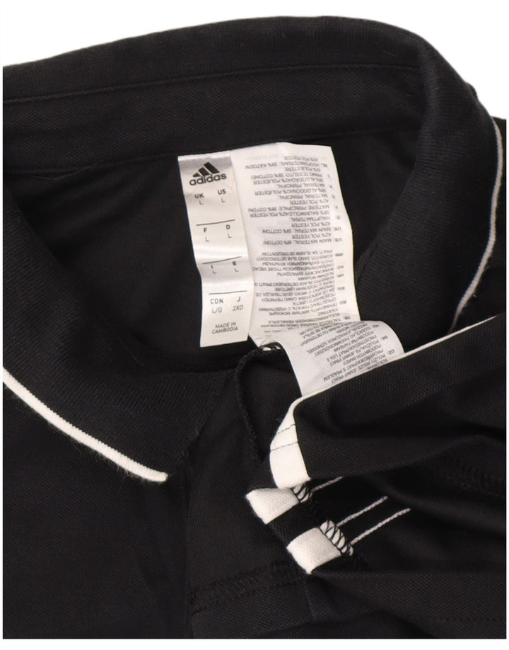 ADIDAS Polo Aeroready para hombre grande de algodón negro