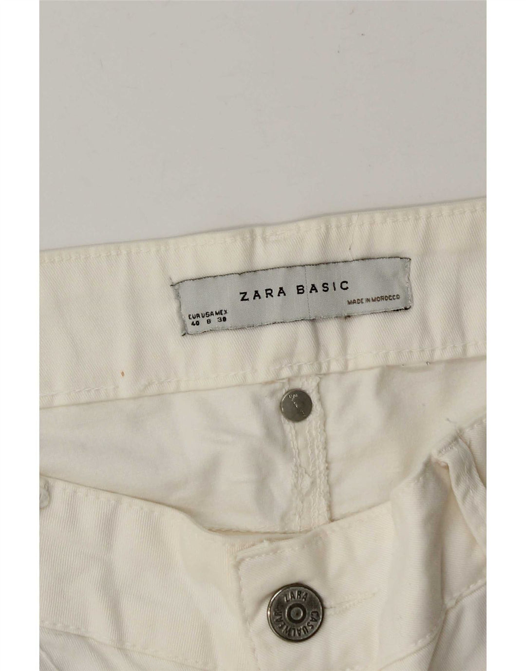 Zara Vaqueros Pitillo Mujer EU 40 Mediano W30 L31 Blanco