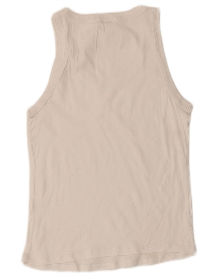 Zara Mujer Chaleco Top UK 12 Medium Blanco