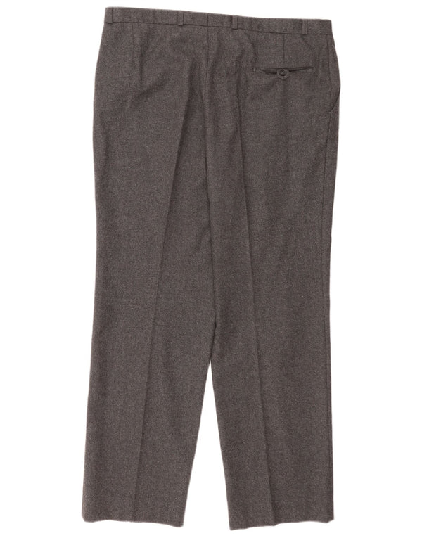 C&A Mens Canda Regular Casual Pantalones W40 L31 Gris Lana Nueva