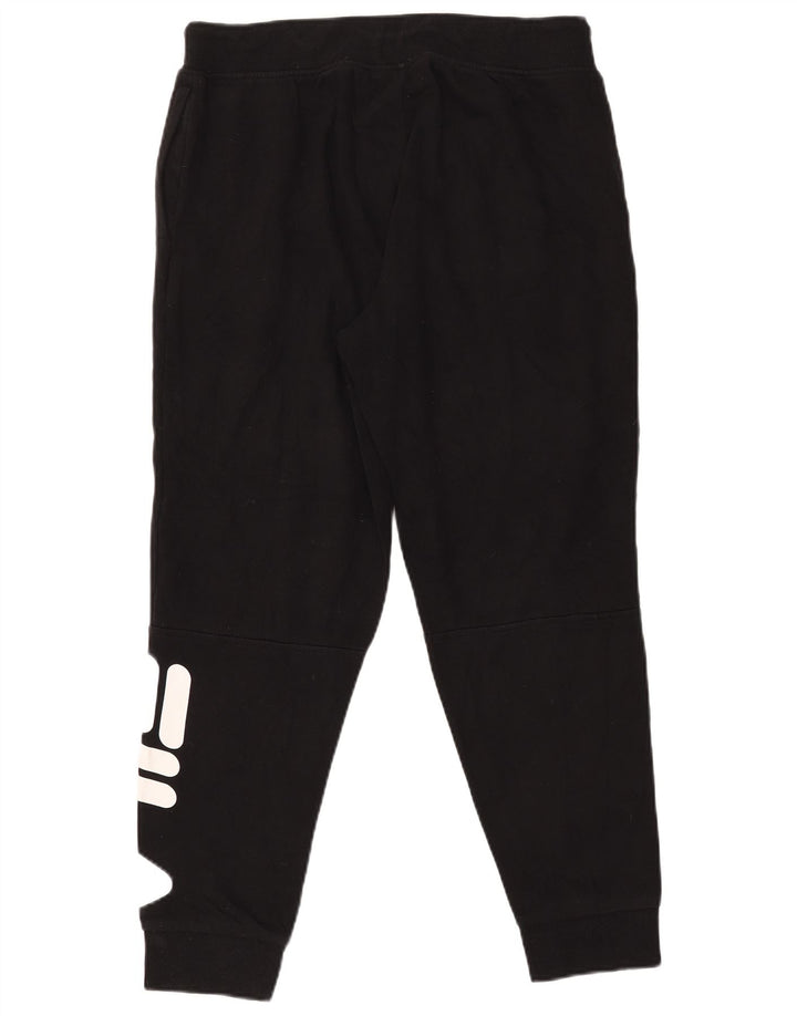 Fila Hombre Pantalones De Chándal Gráfico Joggers Algodón Negro Mediano