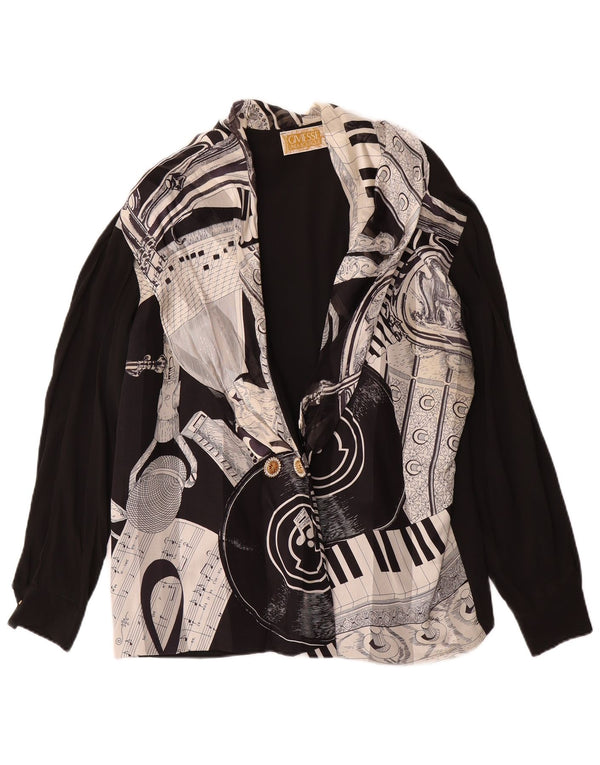 GIVIESSE Cárdigan con estampado abstracto para mujer UK 40 XL Negro