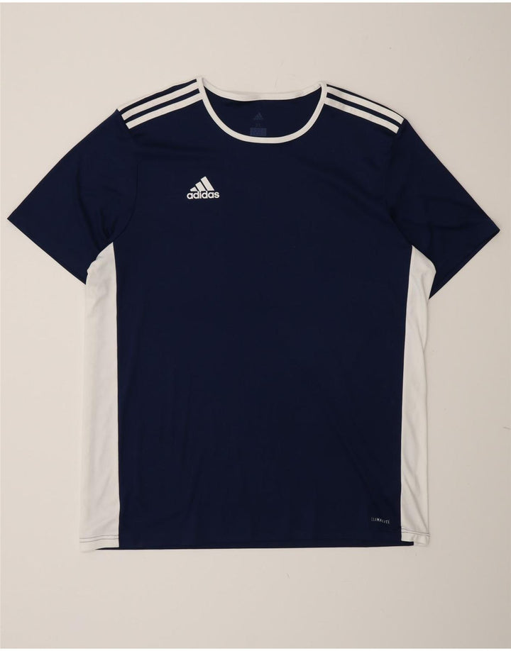 Adidas Hombre Climalite Camiseta Top XL Azul Marino Colorblock Poliéster