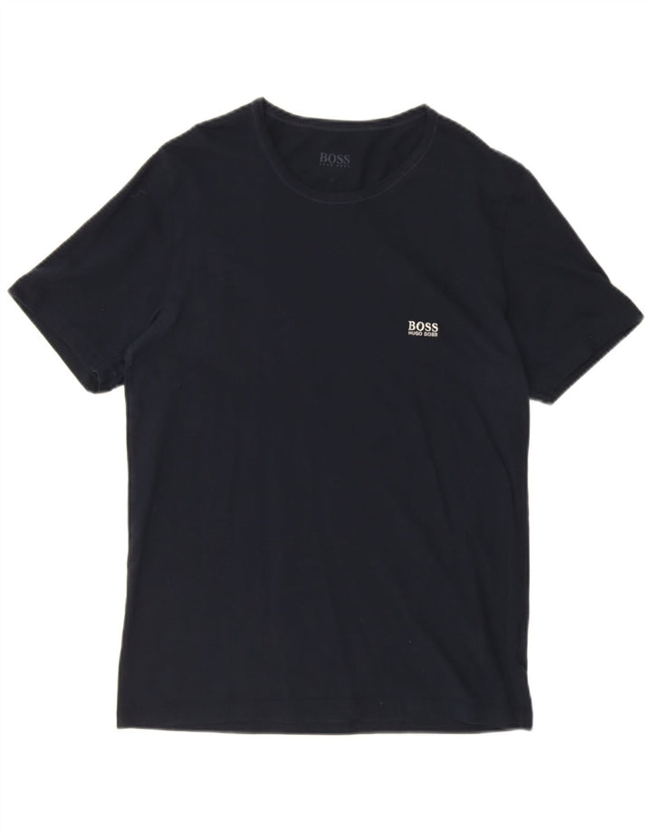 Hugo Boss Hombre Camiseta Top Grande Azul Marino Algodón