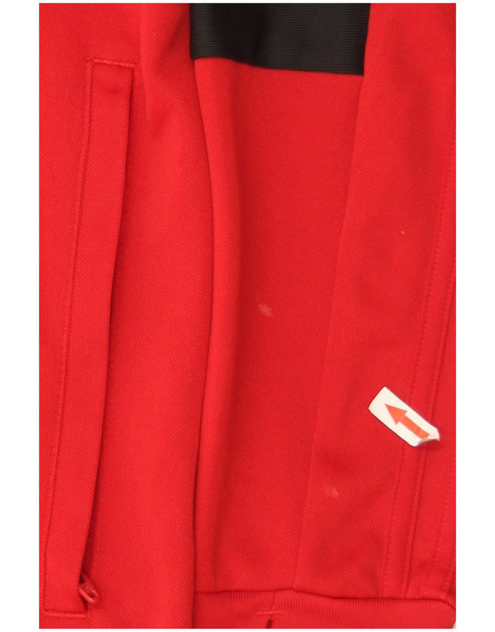 Adidas Hombre Climalite Jersey Chándal Top Medio Rojo Colorblock