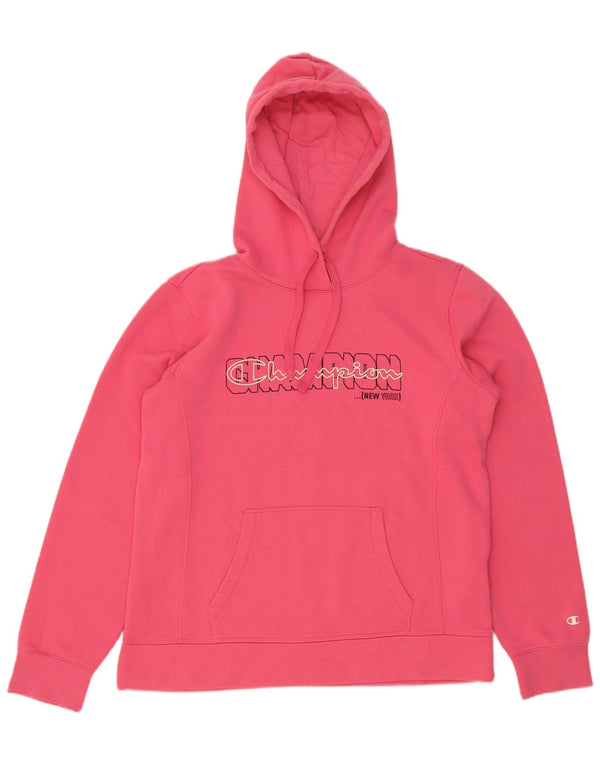 Champion Sudadera con capucha gráfica para mujer UK 18 XL Algodón rosa