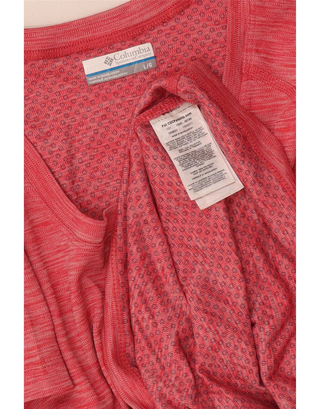 Columbia Camiseta para mujer Top UK 44 Grande Poliéster moteado rojo