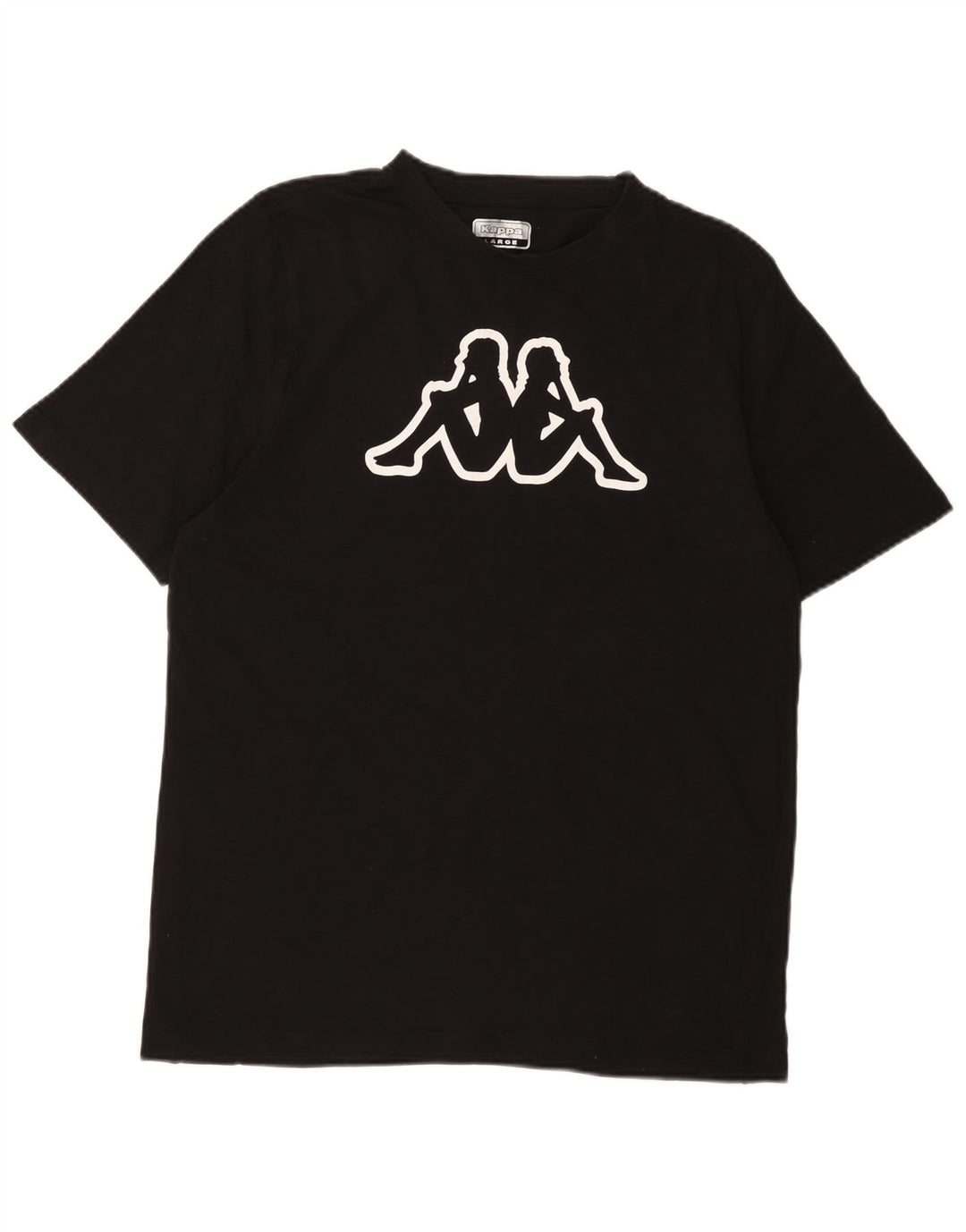 KAPPA Camiseta gráfica para hombre Top grande de algodón negro