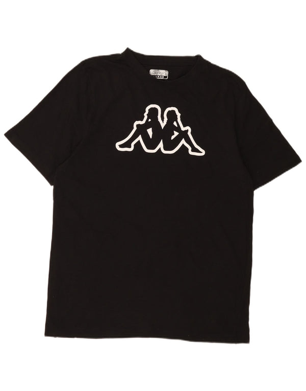 KAPPA Camiseta gráfica para hombre Top grande de algodón negro