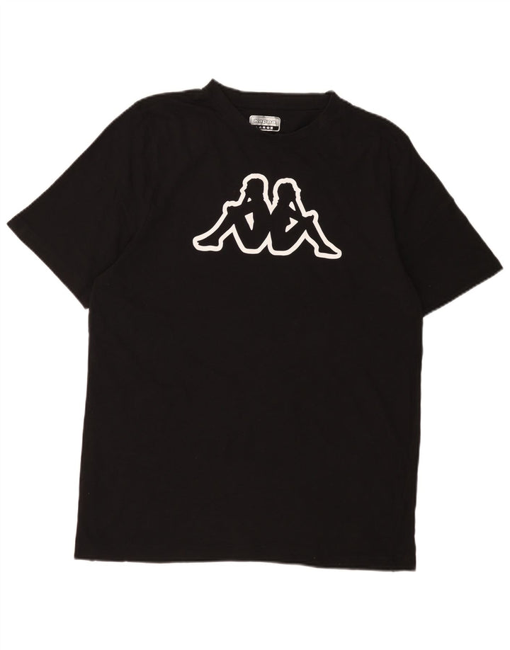 KAPPA Camiseta gráfica para hombre Top grande de algodón negro