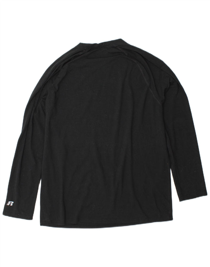 RUSSELL ATHLETIC Camiseta Dri-Power para hombre de manga larga XL Poliéster negro