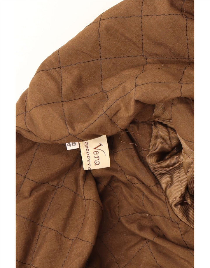 Fabiani Chaqueta De Ante Con Capucha Para Hombre IT 48 Cuero Marrón Medio