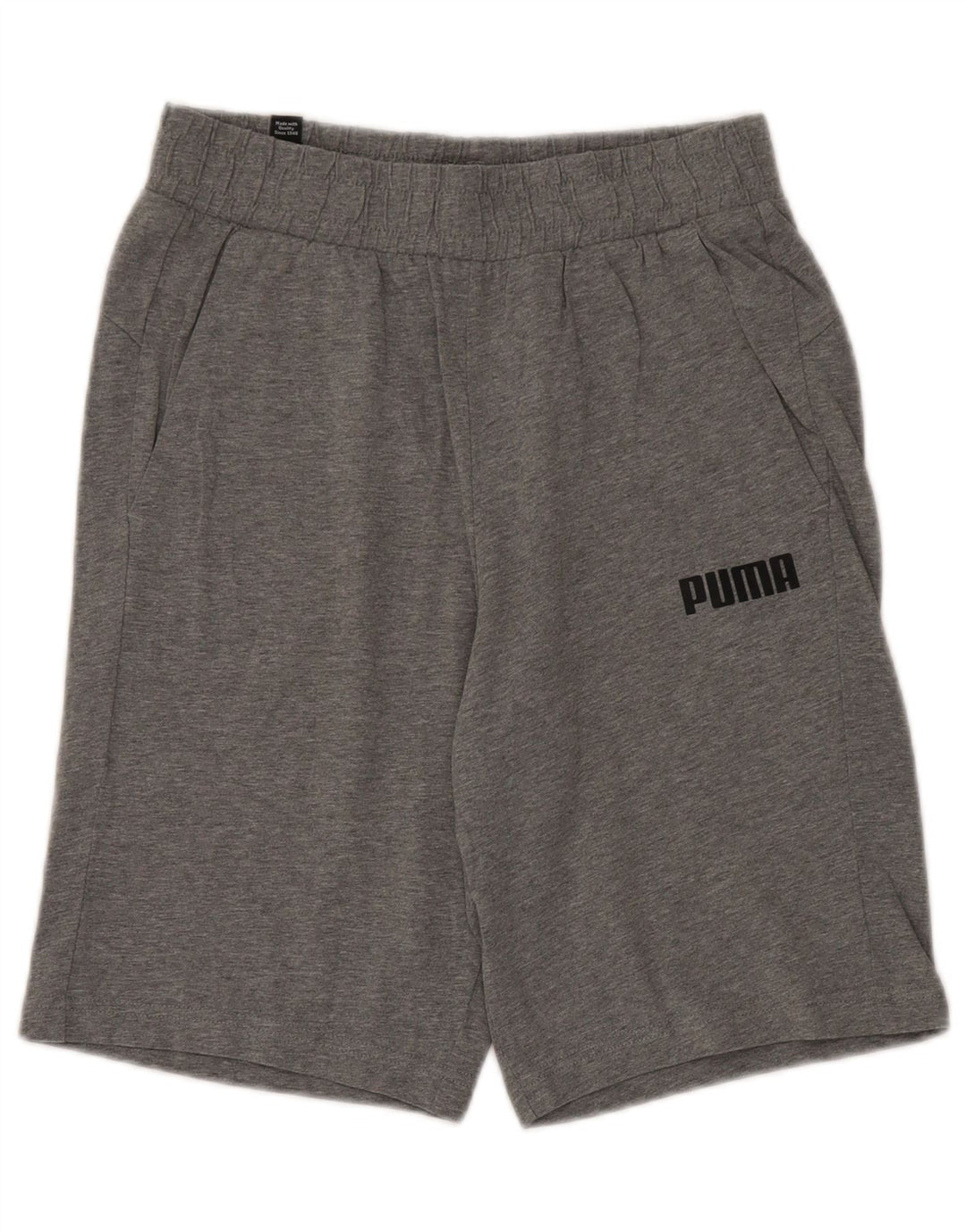 Puma Pantalones cortos deportivos para hombre de algodón moteado gris pequeño