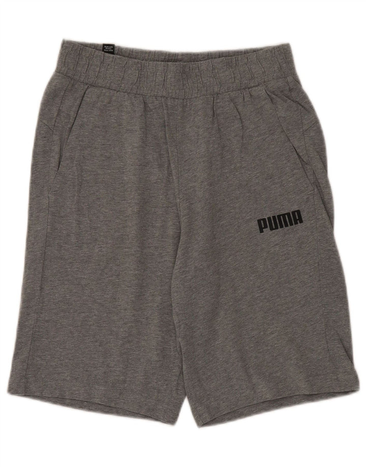 Puma Pantalones cortos deportivos para hombre de algodón moteado gris pequeño