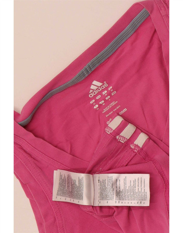 Adidas Mujer Crop Vest Top UK 12 Algodón Rosa Medio