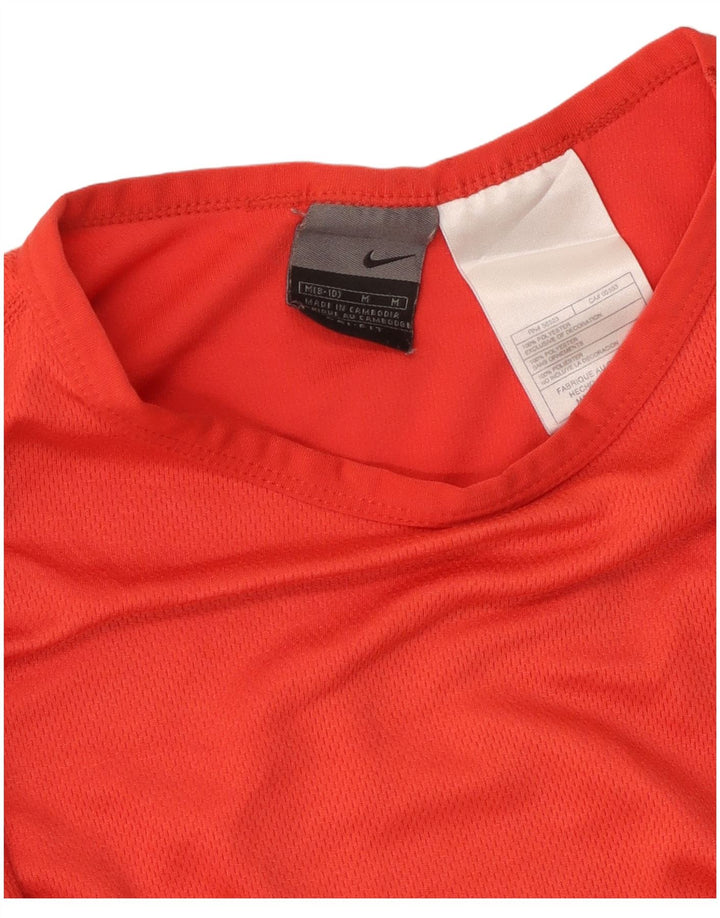 NIKE Top corto para mujer de manga larga US 8/10 Poliéster rojo mediano