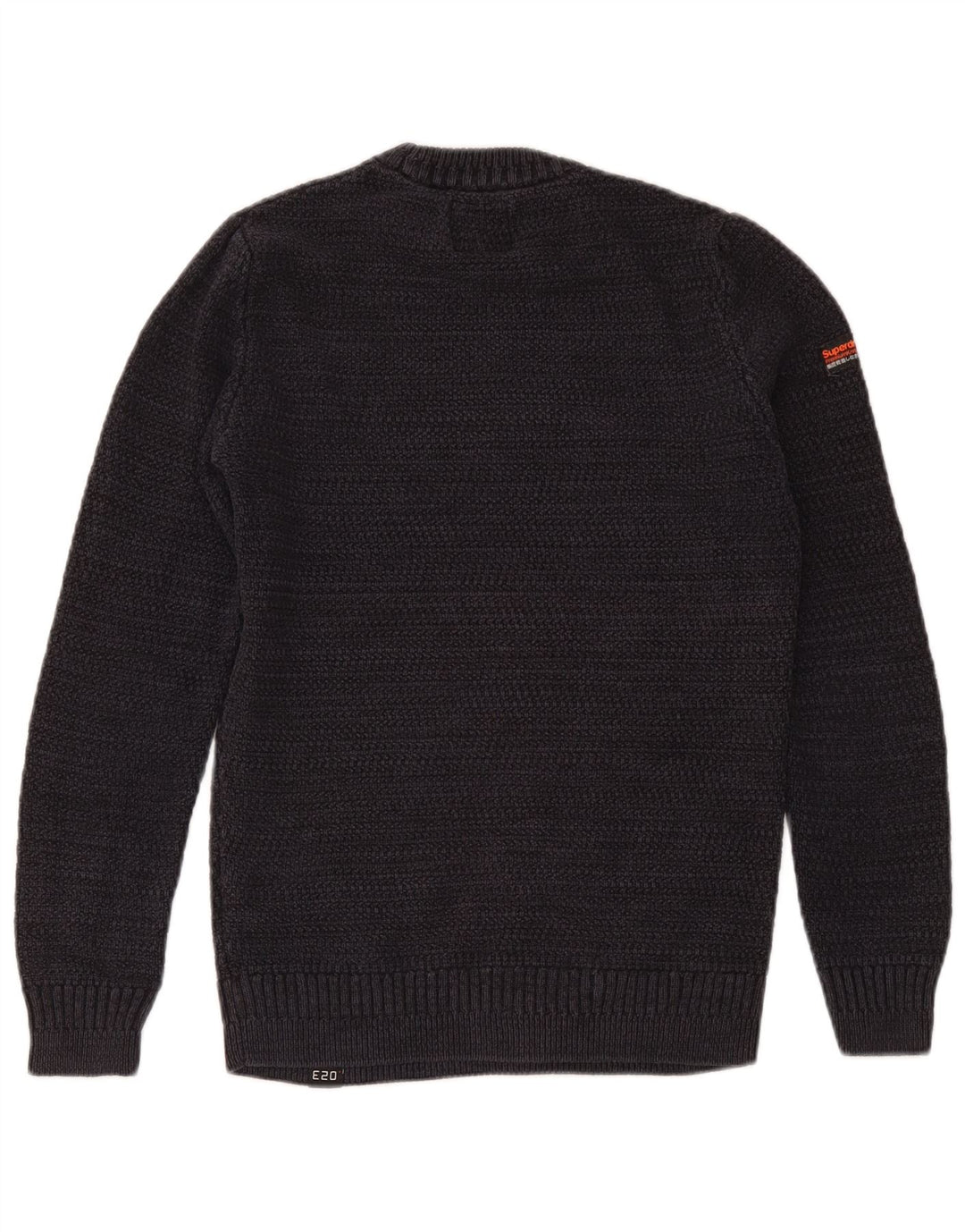 Superdry Jersey con cuello redondo para hombre, talla pequeña, algodón azul marino