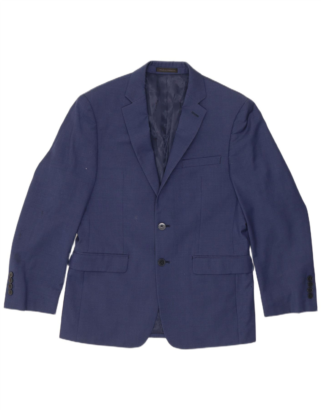Calvin Klein Chaqueta Blazer Corta de 2 Botones para Hombre UK 38 Mediana Lana Azul Marino