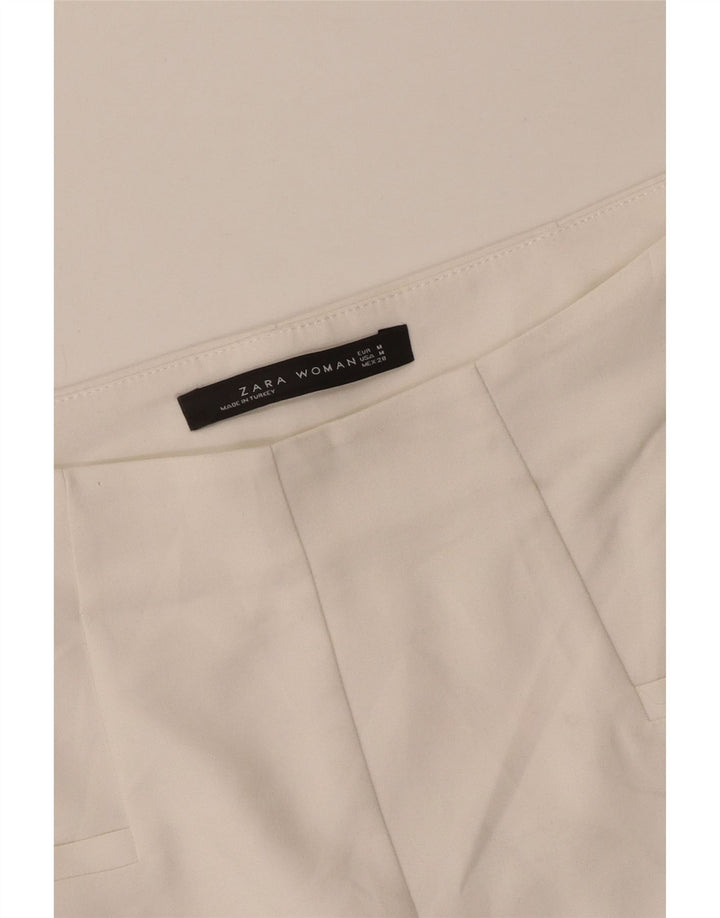Zara Mujer Pantalones Cortos Casuales Medianos W28 Blanco
