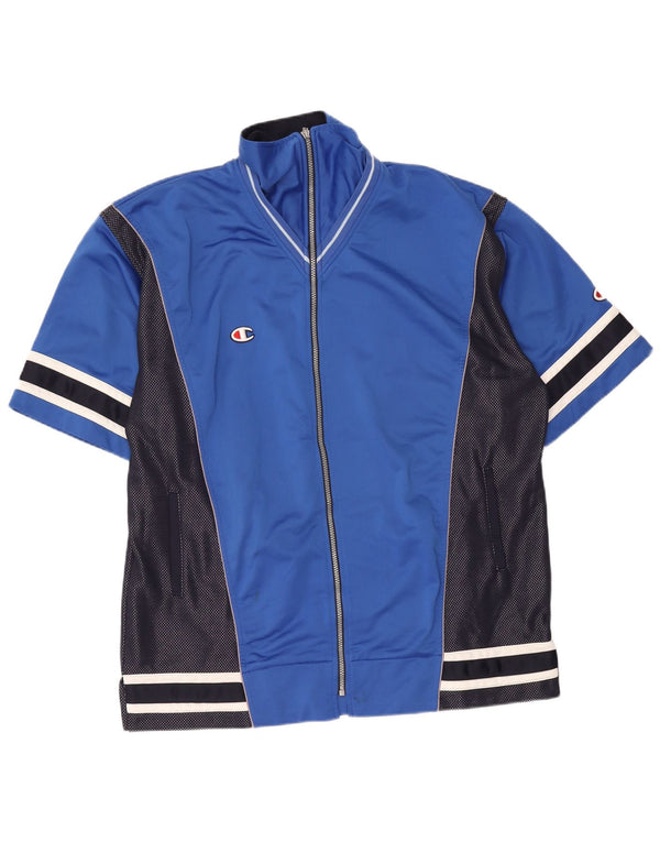 Champion Chaqueta De Chándal De Manga Corta Con Gráfico Para Hombre XL Azul Colorblock