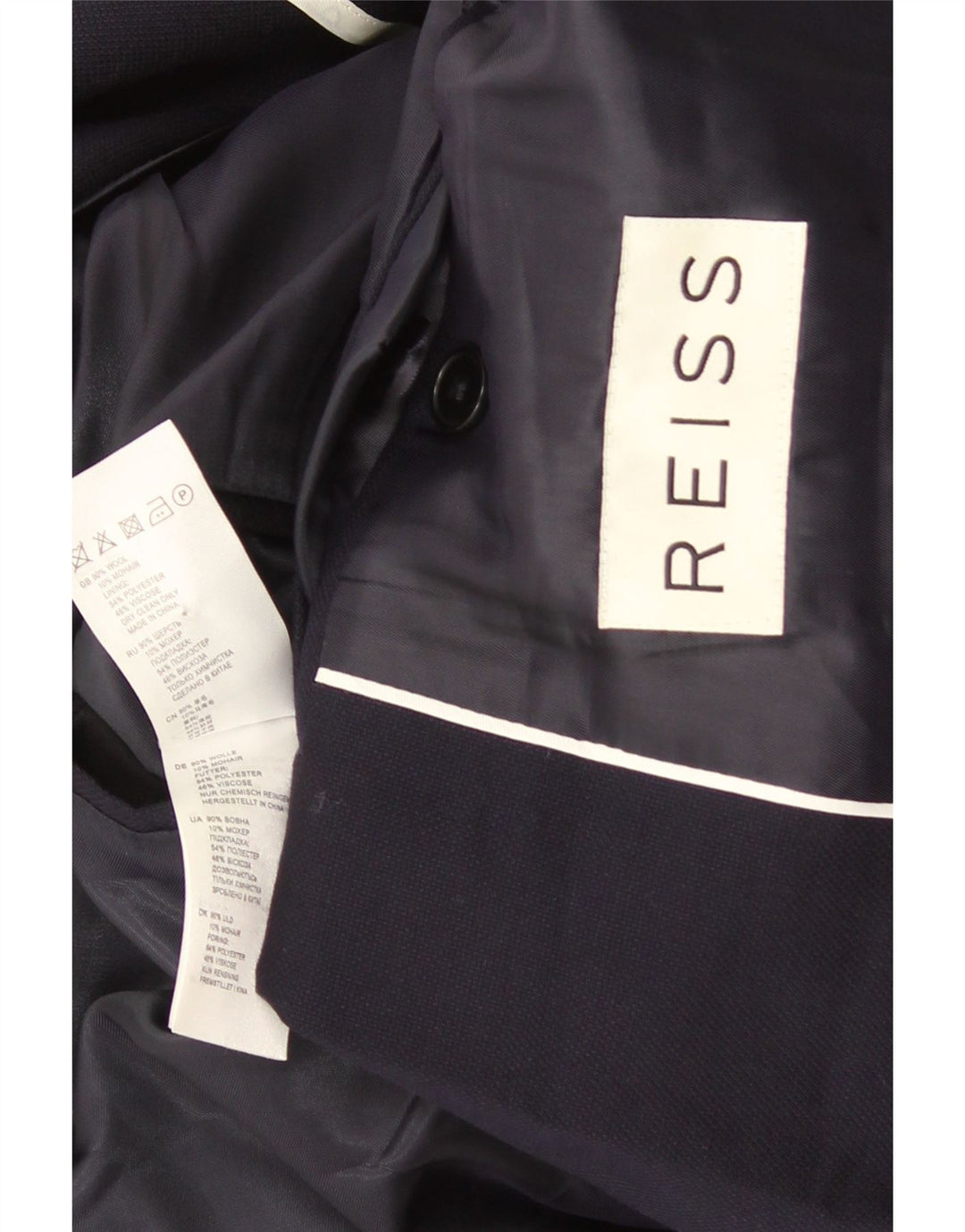 Reiss Chaqueta tipo blazer de 2 botones para hombre UK 36 Small Lana azul marino