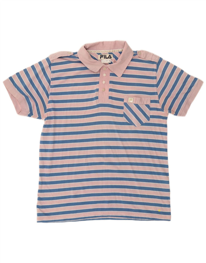 Polo FILA para hombre de algodón a rayas rosa medio