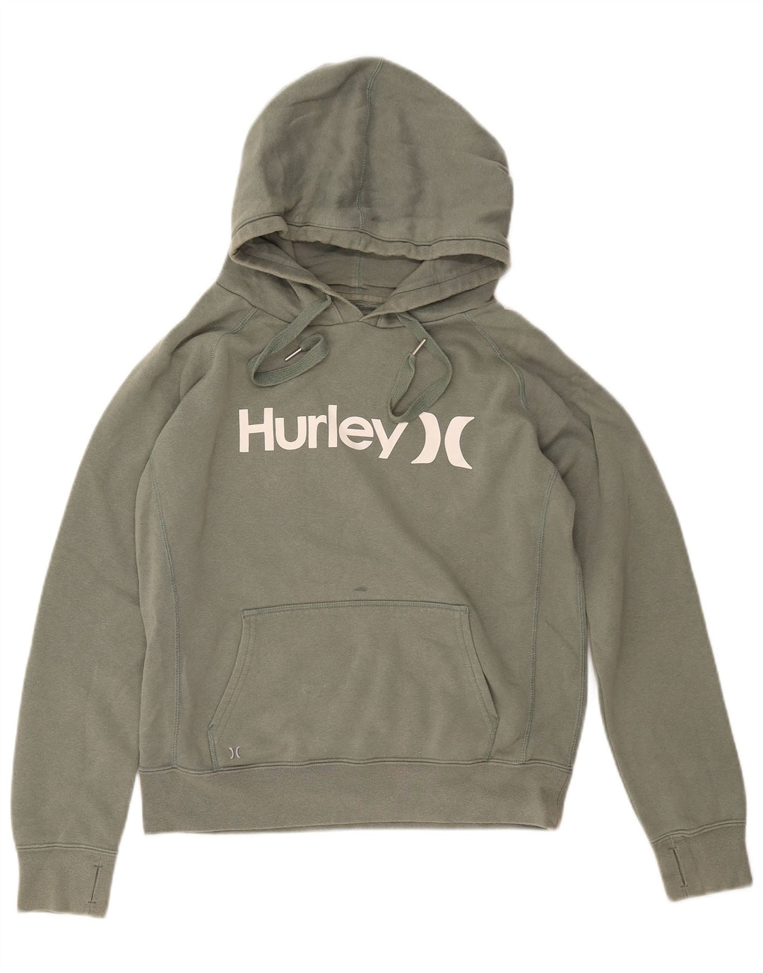 HURLEY Jersey con capucha gráfica para mujer Reino Unido 14 Algodón verde medio