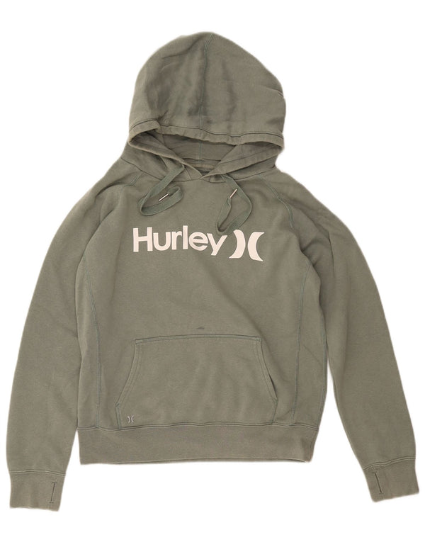 HURLEY Jersey con capucha gráfica para mujer Reino Unido 14 Algodón verde medio