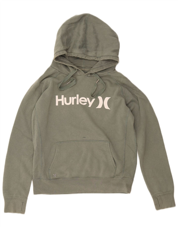 HURLEY Jersey con capucha gráfica para mujer Reino Unido 14 Algodón verde medio