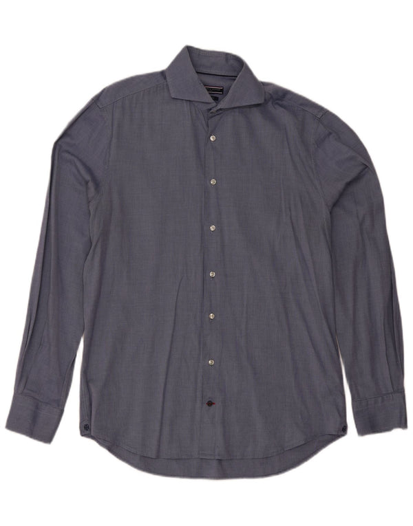 Tommy Hilfiger Camisa ajustada a medida para hombre Talla 41 Grande Algodón azul marino