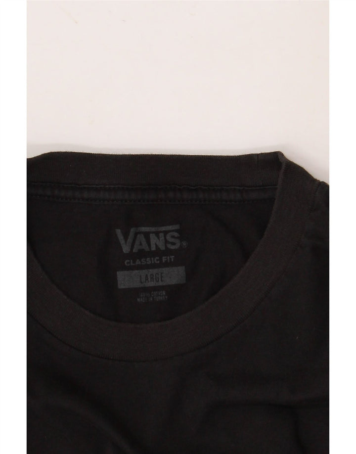 VANS Hombre Classic Fit Top Manga Larga Grande Algodón Negro