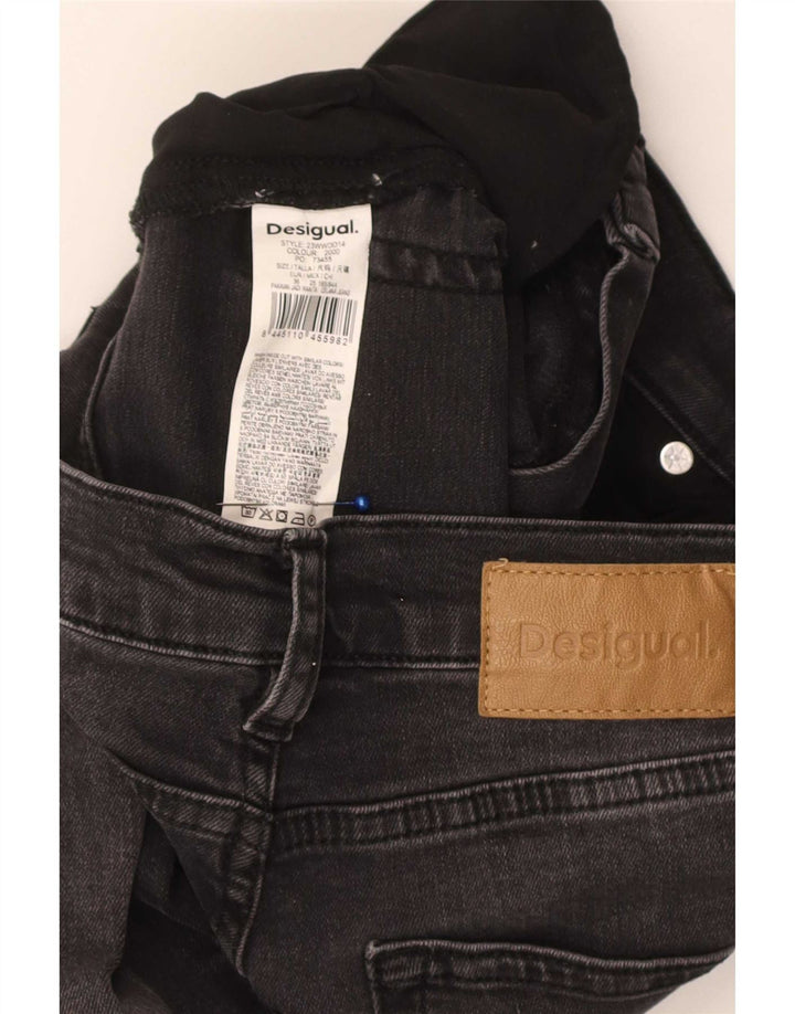 Desigual Jeans acampanados ajustados para mujer EU 36 Small W26 L33 Algodón negro