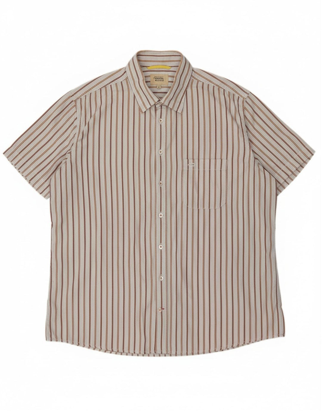 Camel Active Camisa Manga Corta Hombre XL Algodón Rayas Azul