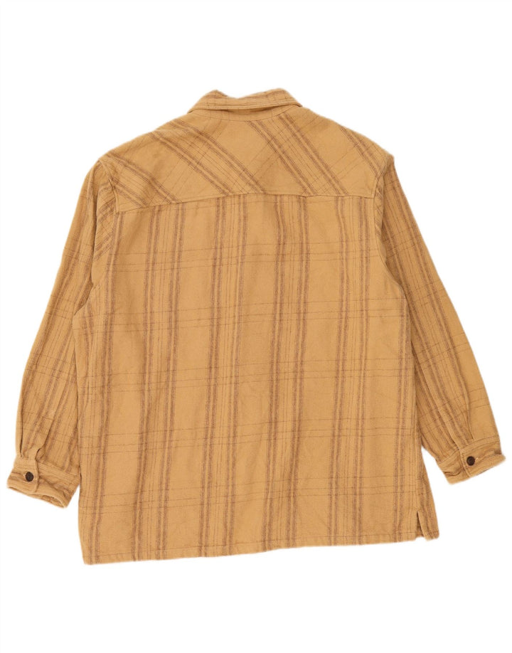 Zara Hombre Camisa Franela XL Cuadros Beige