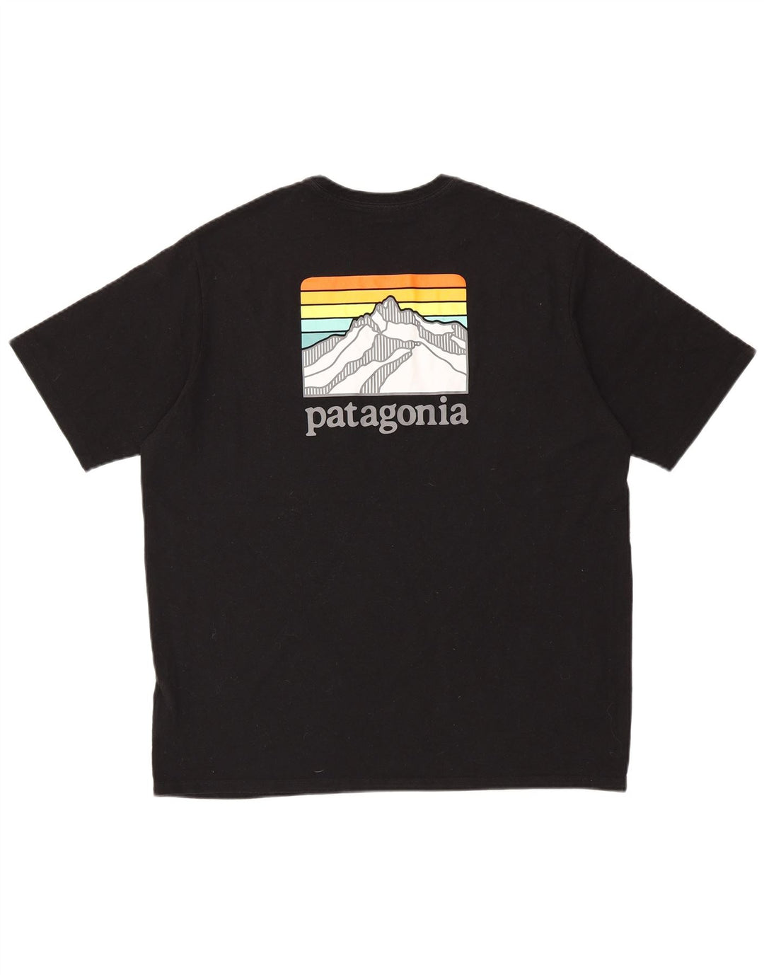 PATAGONIA Camiseta gráfica de ajuste regular para hombre Top grande de algodón negro