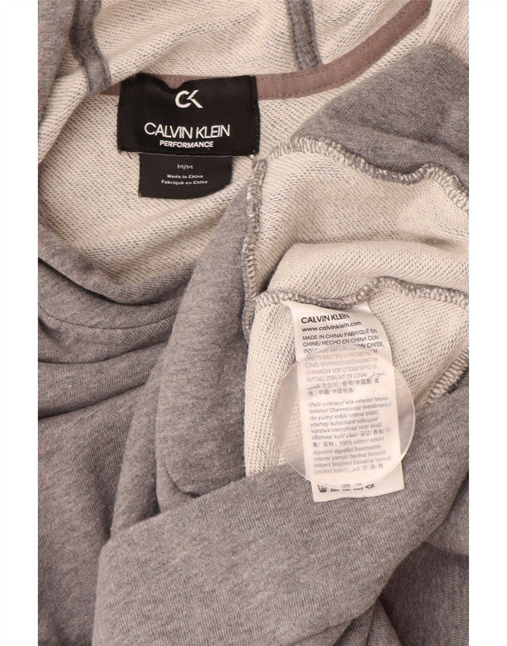 CALVIN KLEIN Suéter con capucha y cremallera para mujer UK 40 Gris medio