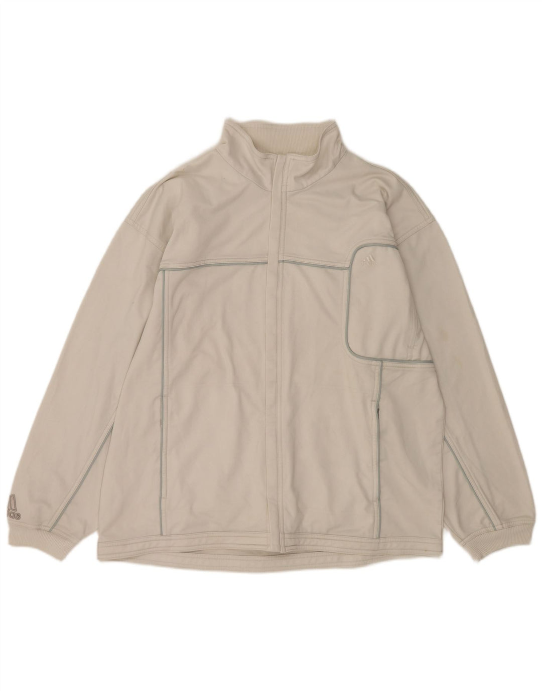 ADIDAS Chaqueta de chándal para hombre UK 42/44 Grande Poliéster blanco