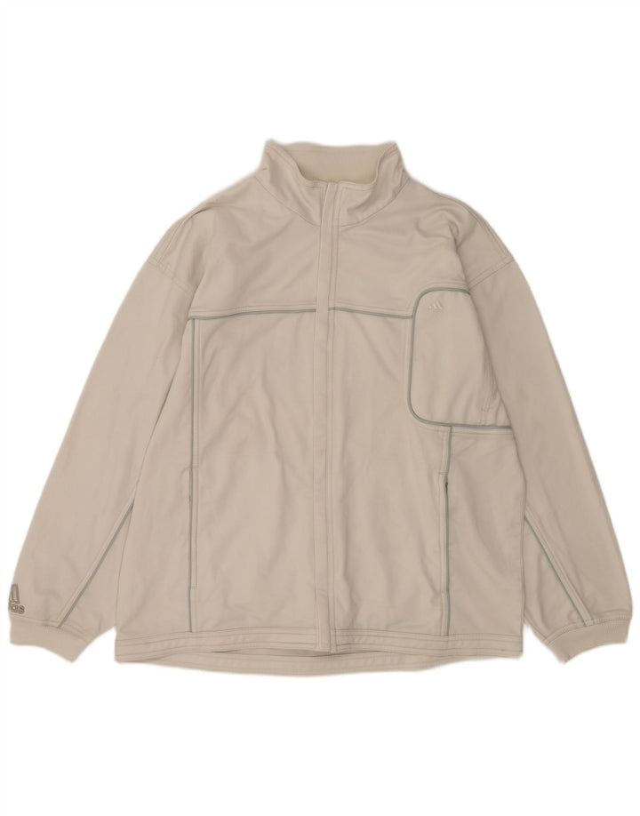 ADIDAS Chaqueta de chándal para hombre UK 42/44 Grande Poliéster blanco
