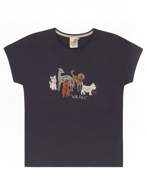 Weird Fish Camiseta gráfica para mujer Top UK 12 Medium Azul marino Algodón