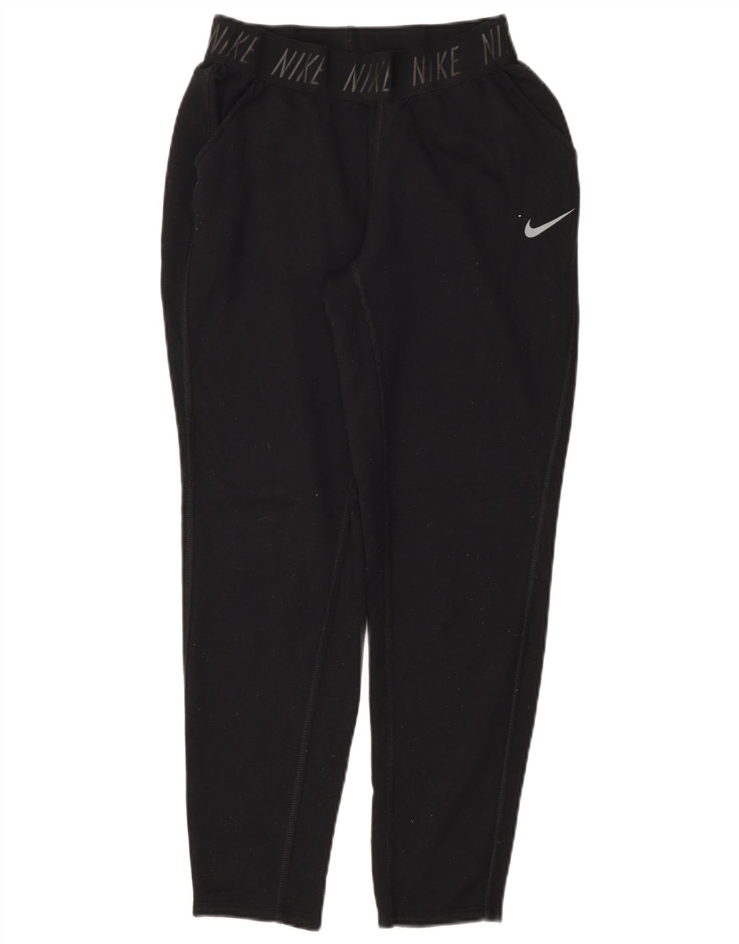 NIKE Mujer Dri Fit Graphic Chándal Pantalones UK 10 Small Negro