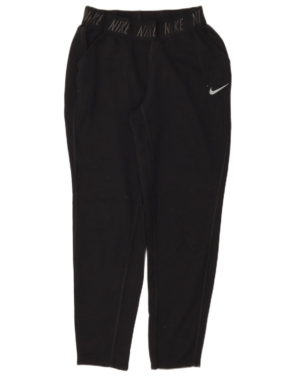 NIKE Mujer Dri Fit Graphic Chándal Pantalones UK 10 Small Negro
