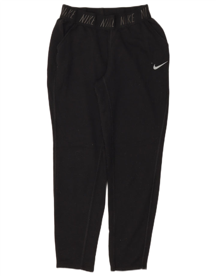 NIKE Mujer Dri Fit Graphic Chándal Pantalones UK 10 Small Negro