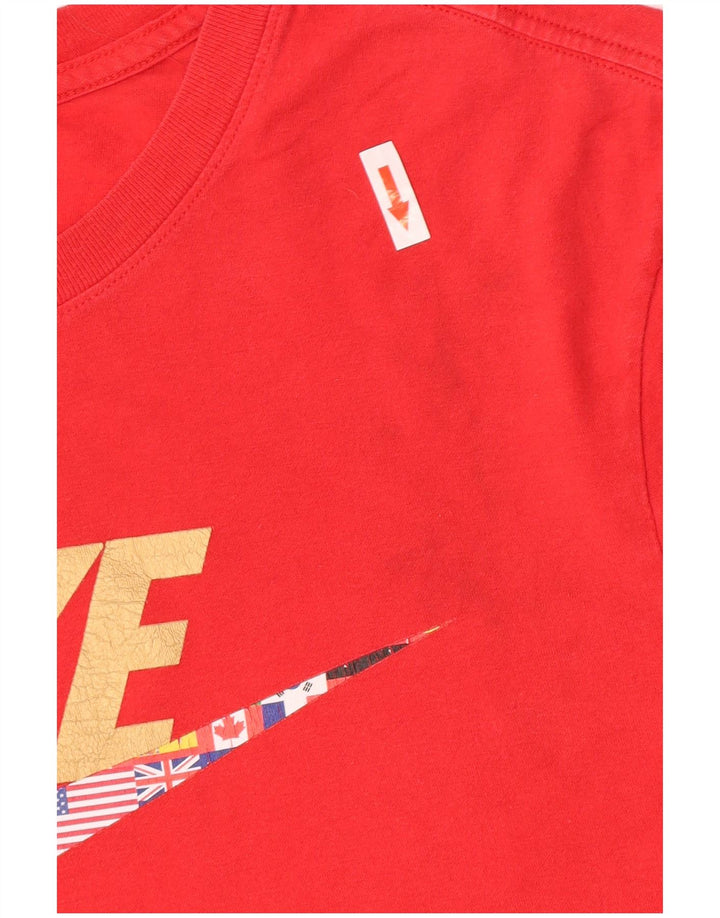 Nike - Camiseta gráfica para hombre, parte superior de algodón rojo mediano