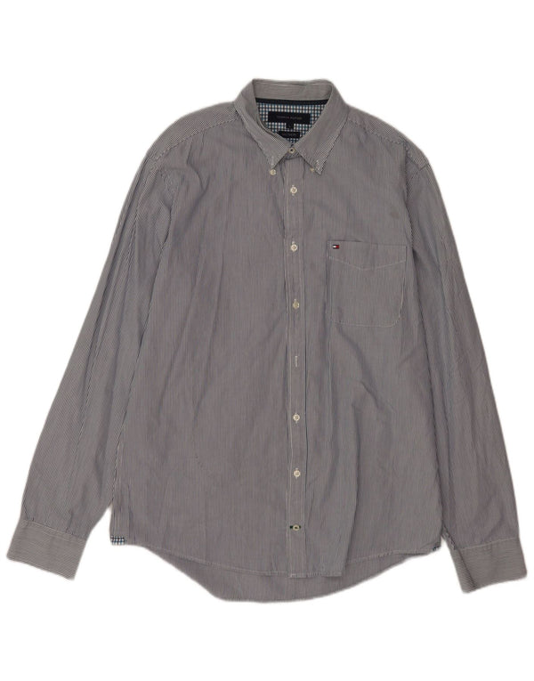 Camisa Tommy Hilfiger Hombre New York Fit Grande Azul Marino Rayas Pintadas