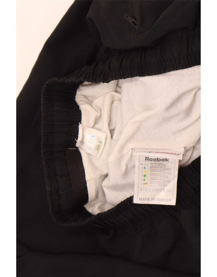 Reebok - Pantalón de chándal para hombre, talla grande, poliéster negro