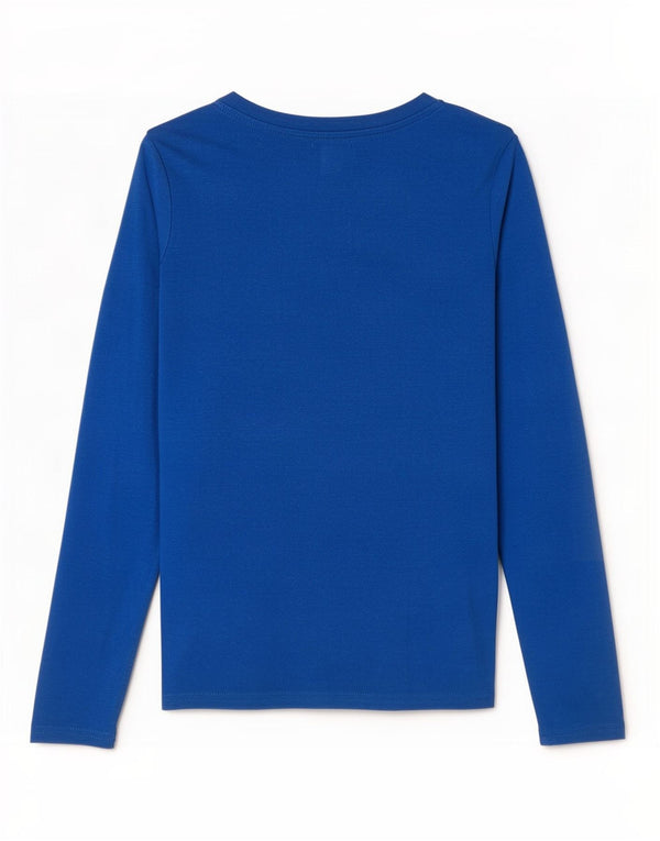 Asociación de Polo de EE. UU. Camiseta de manga larga para mujer UK 10 Small Blue Cotton