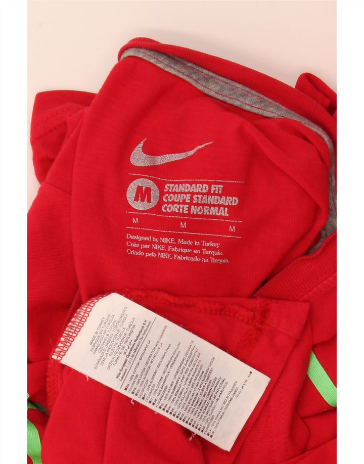 Nike Camiseta con gráfico de ajuste estándar para hombre, parte superior de algodón rojo mediano
