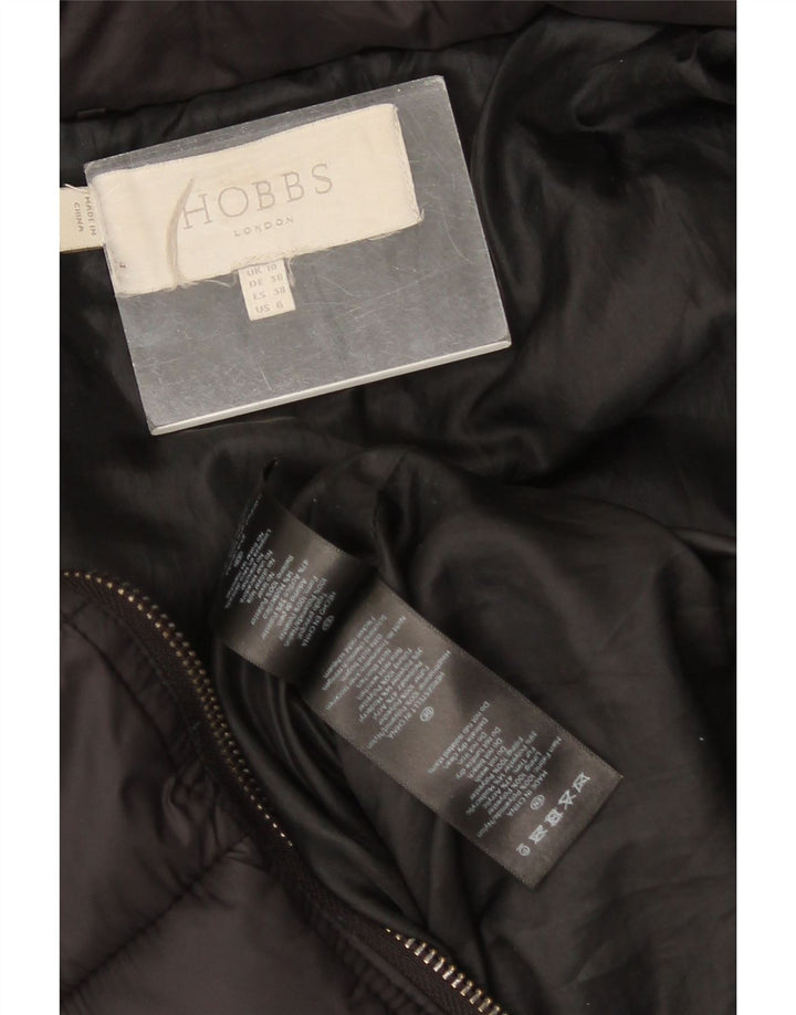 Hobbs Abrigo acolchado extragrande con capucha para mujer UK 10 Small Black Nylon