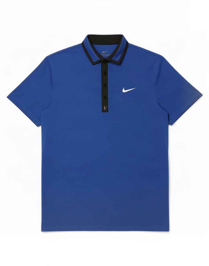 Polo Nike Dri Fit Para Hombre Poliéster Color Block Azul Medio